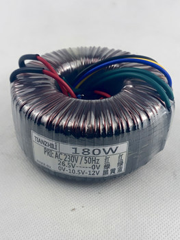 ອຸປະກອນ 180W ຫມໍ້ແປງ toroidal 230V ຫາ 26.5V / 0V-10.5V-12V ທອງແດງບໍລິສຸດທີ່ໂດດດ່ຽວອຸດສາຫະກໍາສະຫນອງພະລັງງານງົວ