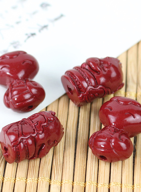 蛇年配件朱砂紫砂吊坠隔珠装饰DIY手串佛珠108颗项链男女情侣配饰