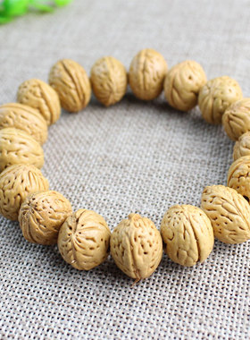 野生桃核脑纹文玩饰品佛珠念珠