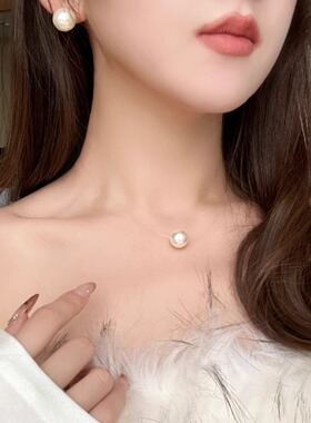 隐形鱼线珍珠项链配饰女轻奢颈链