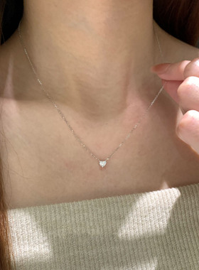 mini爱心闪钻吊坠项链轻奢高级感