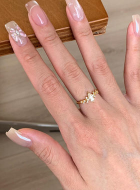 爆闪中古繁星马眼钻戒指2026新款