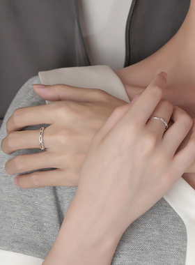 925纯银连理枝情侣戒指对戒