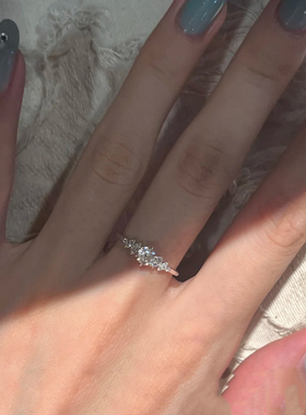 超闪细款戒指女小众设计叠戴轻奢