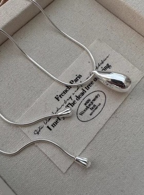 百搭秋冬时髦水滴长款项链毛衣链