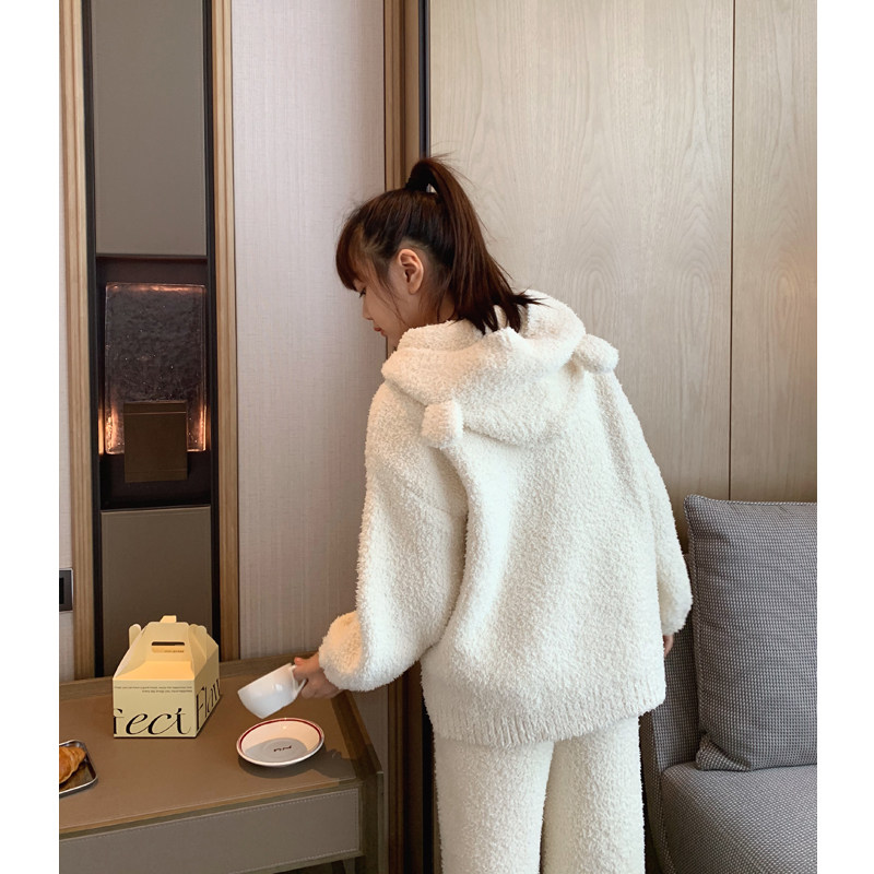 女大童半边绒家居服套装2024冬季新款少女加厚保暖珊瑚绒亲子睡衣,淘宝优惠券,粉丝福利购,淘宝优惠卷