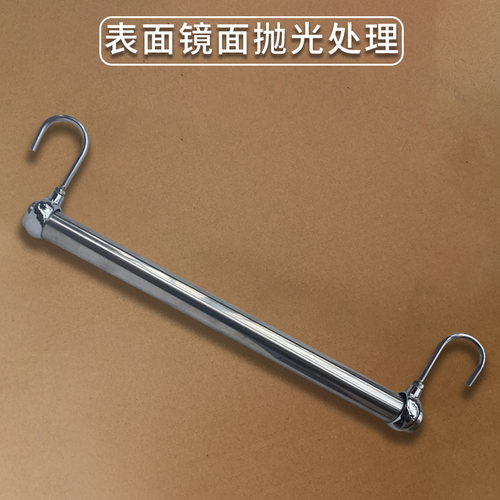 不锈钢挂衣杆阳台置物架衣柜配件可伸缩横杆货架晾衣架晒衣服神器 - 图0