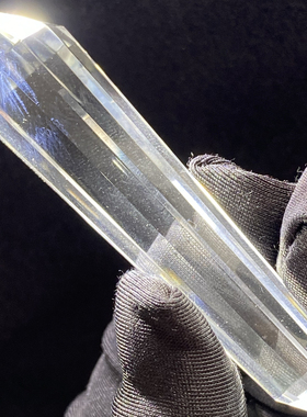 天然水晶原石打磨白水晶双尖多棱柱蓝针吊坠裸石饰品一物一图