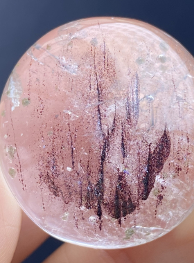 天然水晶星光紫幽灵绿矿石水胆吊坠裸石男女款水晶项链 一物一图