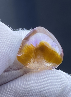 天然水晶紫钛银山吊坠裸石项链饰品挂坠 一物一图