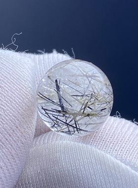 天然水晶碧玺发吊坠圆珠DIY水晶单珠饰品项链10.5mm一物一图