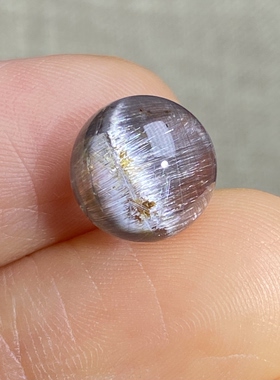 天然水晶黑银钛吊坠圆珠DIY银钛单珠饰品项链可做戒指9.5mm