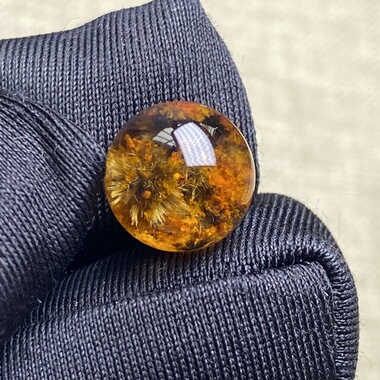 天然水晶发晶花幽灵共生吊坠圆珠DIY水晶单珠饰品可做戒指10mm