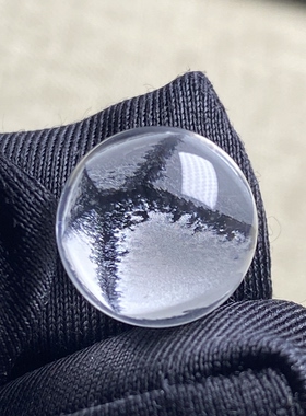 天然水晶白幽灵银山金字塔吊坠圆珠DIY幽灵单珠饰品项链11.5mm
