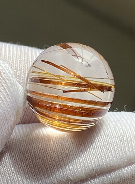 天然水晶钛晶吊坠圆珠DIY金红石单珠饰品项链12.5mm一物一图