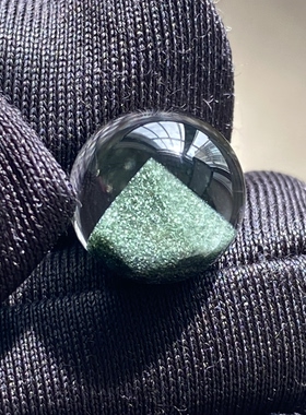 天然水晶星光绿幽灵银山金字塔吊坠圆珠DIY幽灵单珠饰品10mm