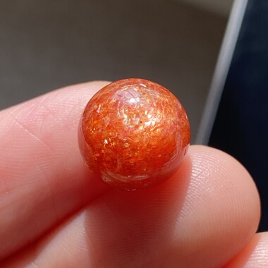 天然水晶太阳石吊坠圆珠DIY水晶单珠饰品项链11.5mm一物一图