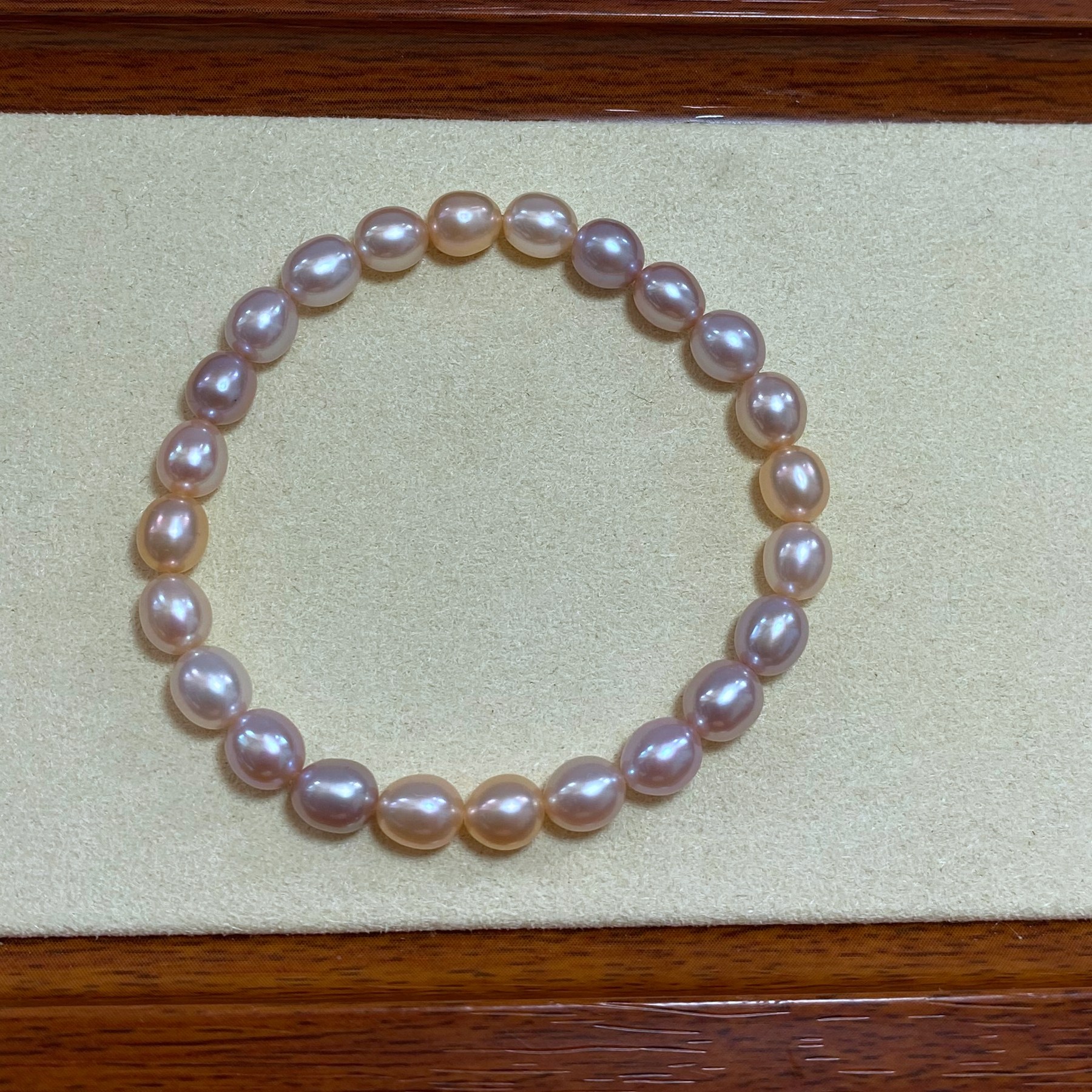 6-7mm天然粉紫色米形淡水珍珠弹力绳手链无核松紧款手串女款,淘宝优惠券,粉丝福利购,淘宝优惠卷