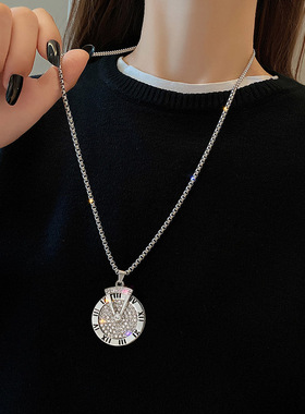 可转动罗马数字时来运转毛衣链