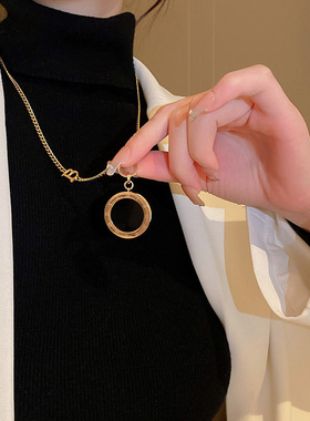 双面罗马数字毛衣链女