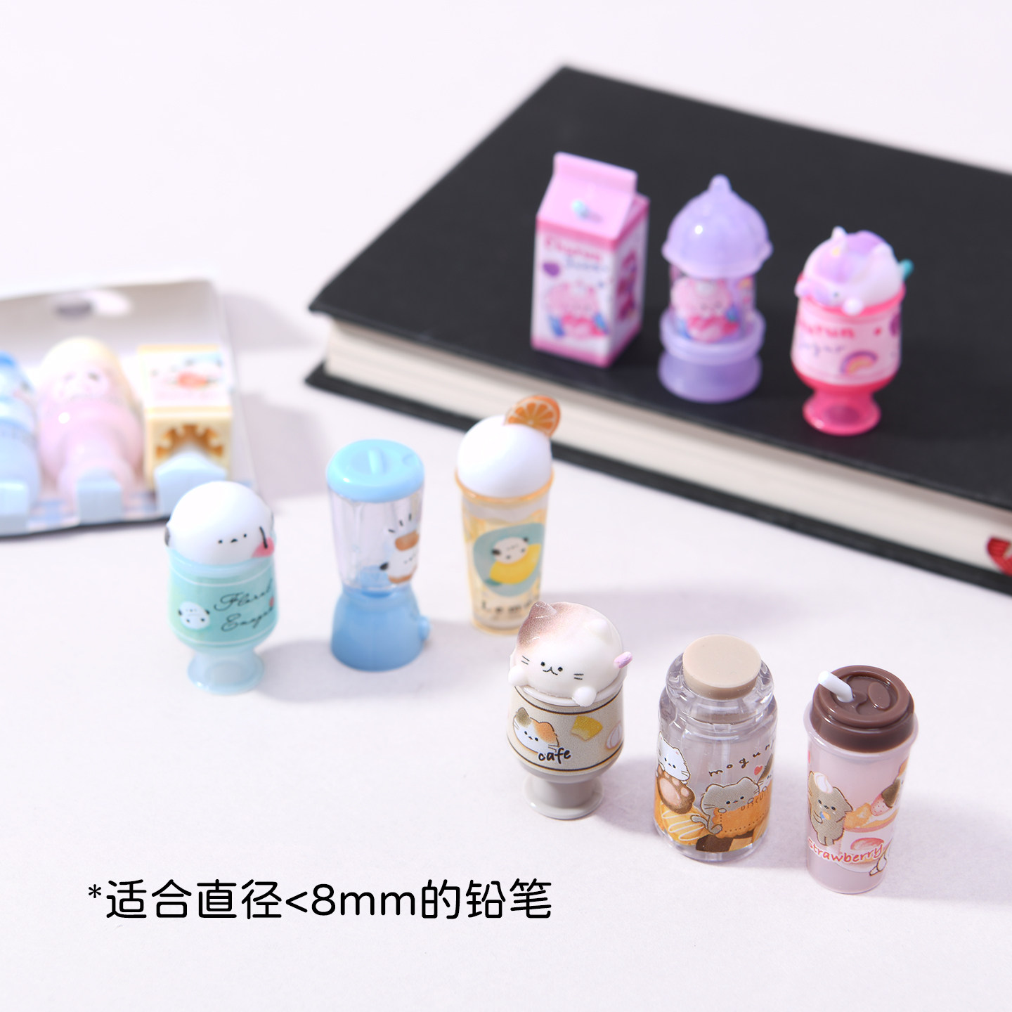 日本进口Q-LiA饮料瓶笔帽铅笔保护套创意文具学生可爱汽水甜点,淘宝优惠券,粉丝福利购,淘宝优惠卷