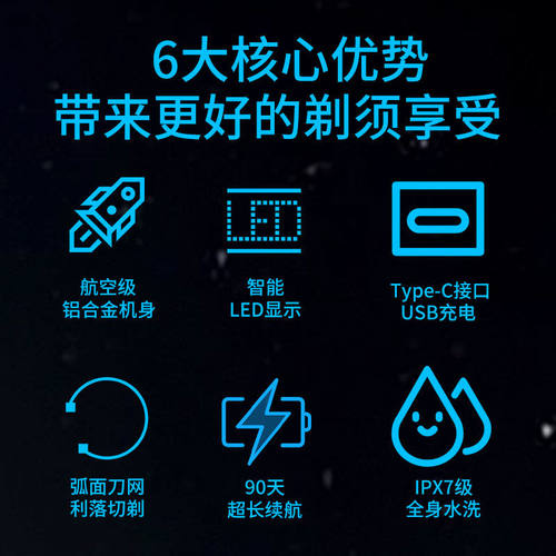 飞科FS988电动剃须刀男士智能刮胡刀高端礼物盒弧面剃胡刀正品926 - 图0