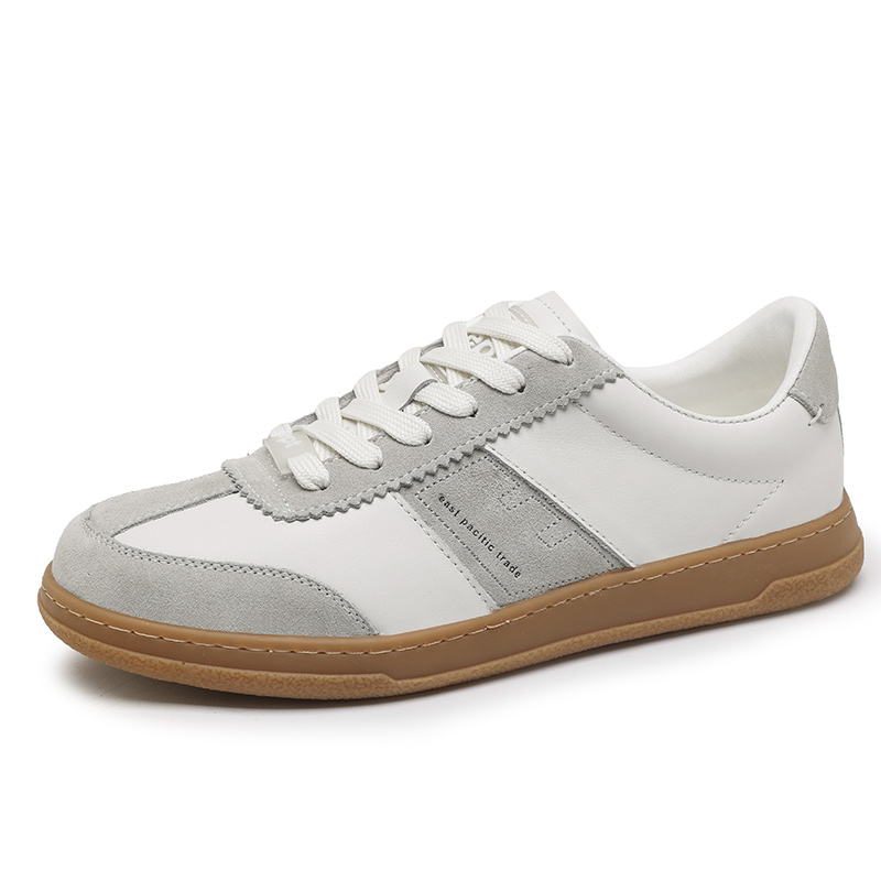 高档经典款男鞋真皮透气小白鞋休闲运动鞋焦糖底德训休闲百搭板鞋 - 图3