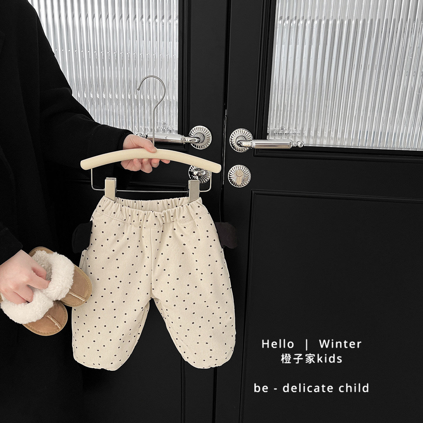 女宝宝冬款韩版波点加厚保暖长裤女童裤子洋气休闲裤婴儿加绒卫裤,淘宝优惠券,粉丝福利购,淘宝优惠卷