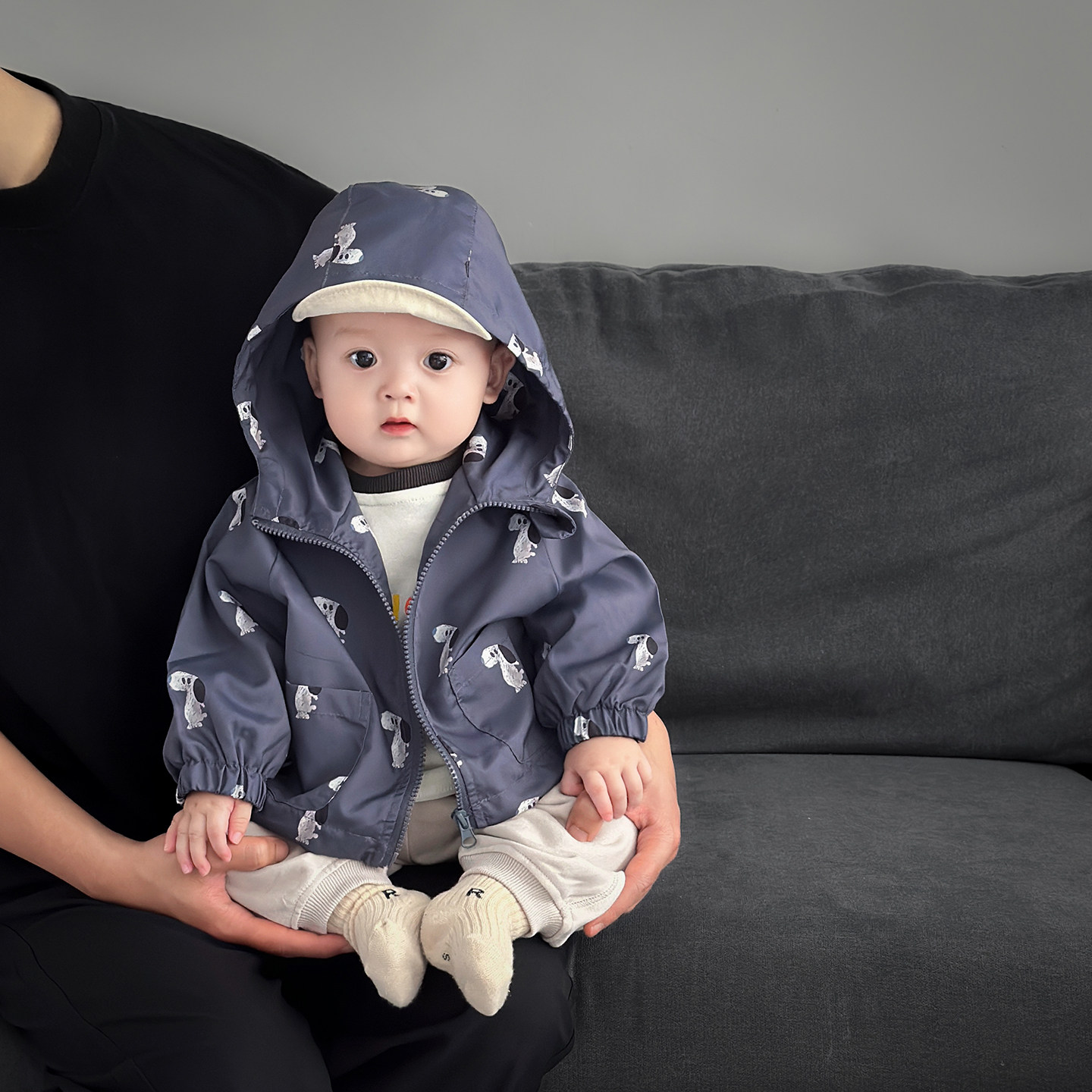 男宝宝春秋季韩版套装婴儿拼色长袖T恤卡通外套百搭休闲裤三件套,淘宝优惠券,粉丝福利购,淘宝优惠卷