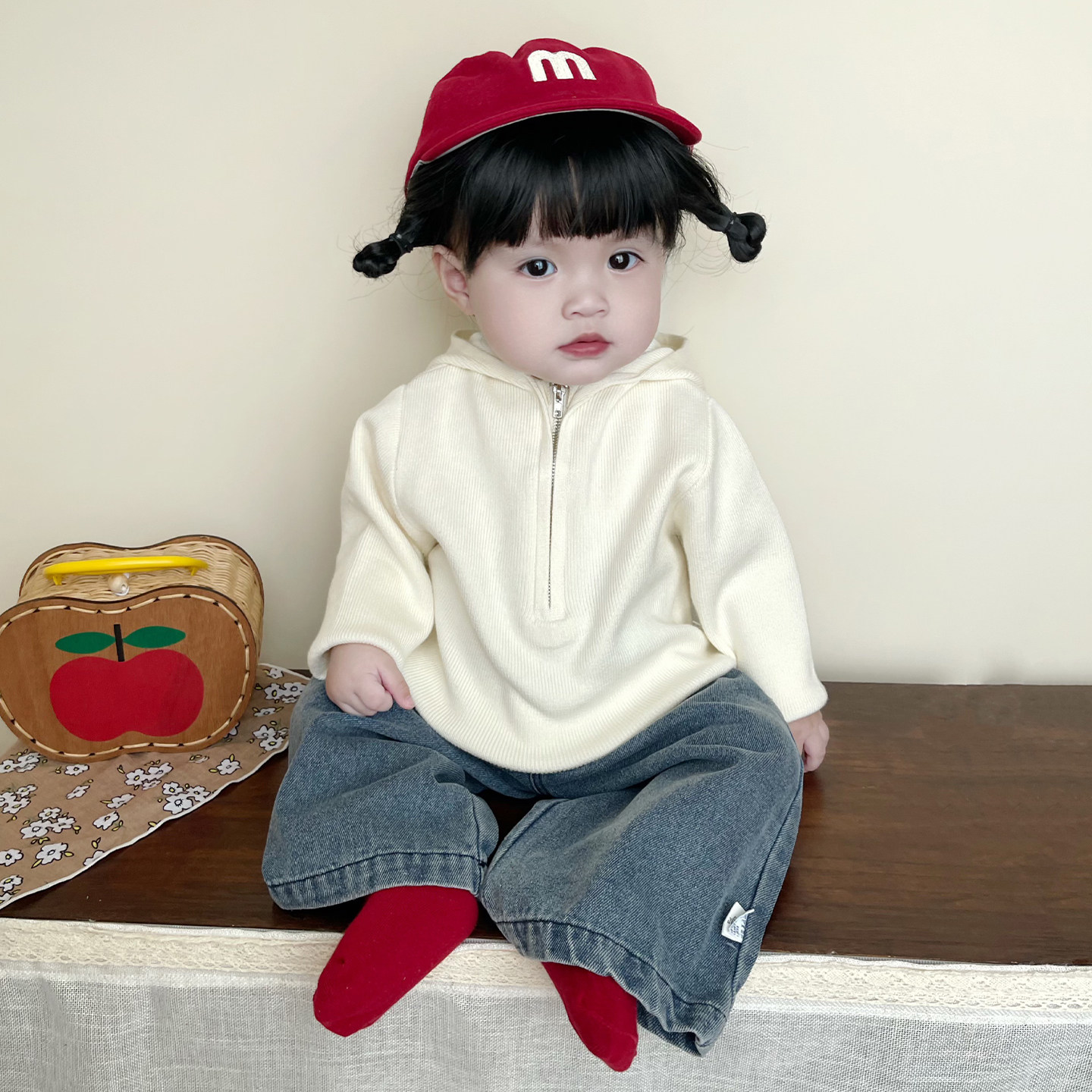 女童春秋季韩版牛仔裤女宝宝洋气百搭休闲阔腿裤婴儿宽松直筒裤子,淘宝优惠券,粉丝福利购,淘宝优惠卷