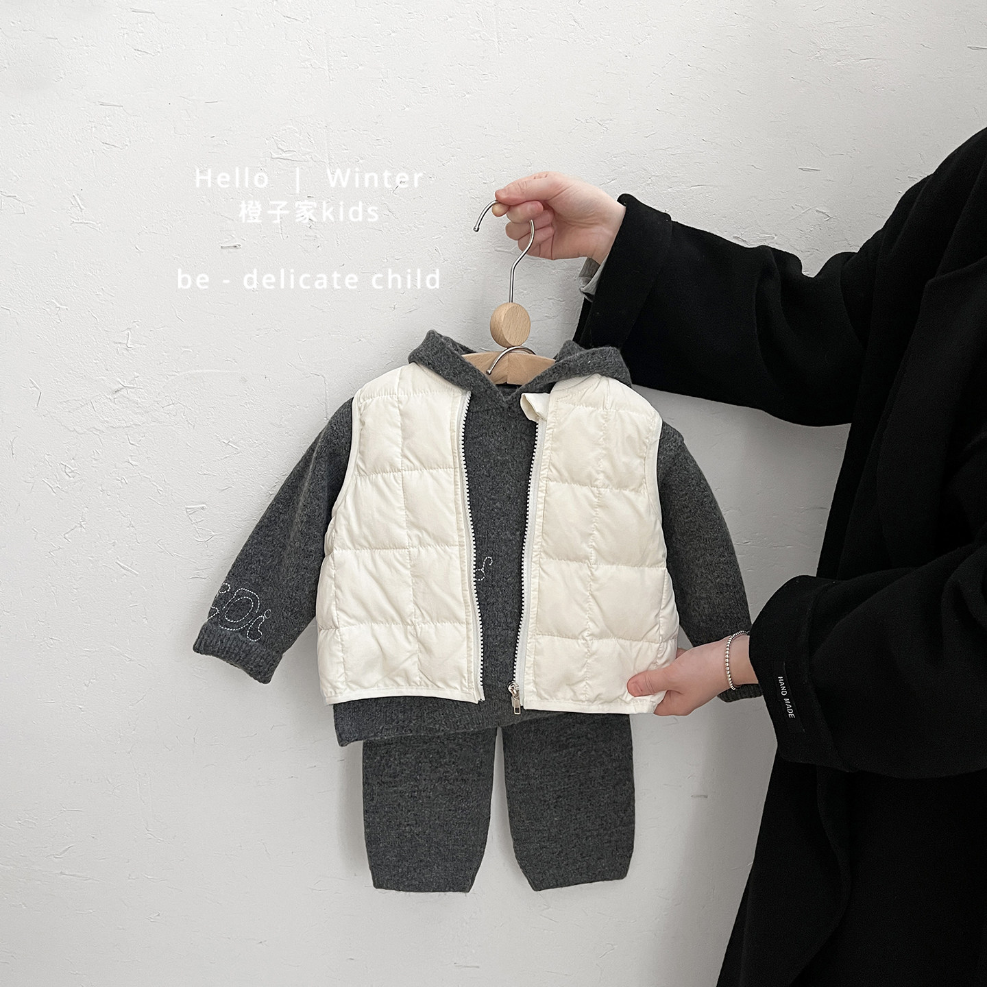 男童冬款连帽针织衫套装男宝宝洋气加厚保暖毛衣婴儿韩版休闲裤子,淘宝优惠券,粉丝福利购,淘宝优惠卷