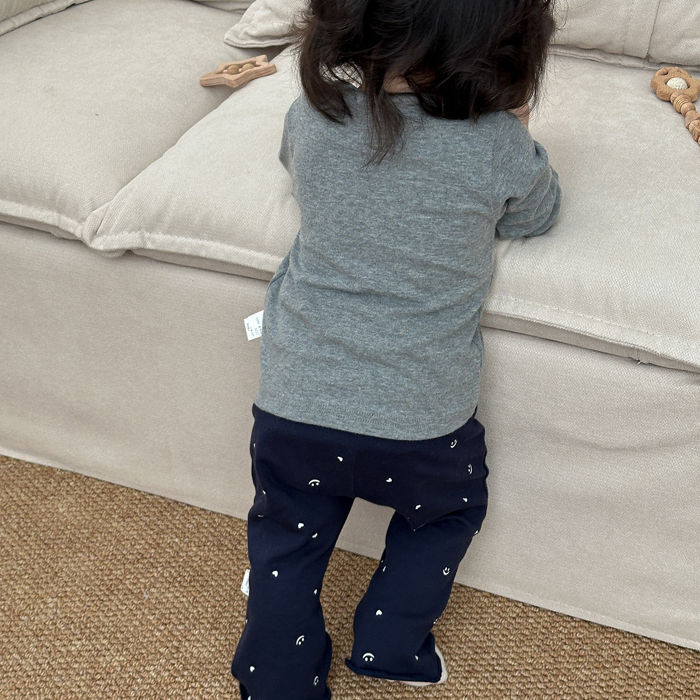 婴儿春秋季韩系套装女宝宝蝴蝶结圆领打底衫上衣百搭外出爱心长裤,淘宝优惠券,粉丝福利购,淘宝优惠卷