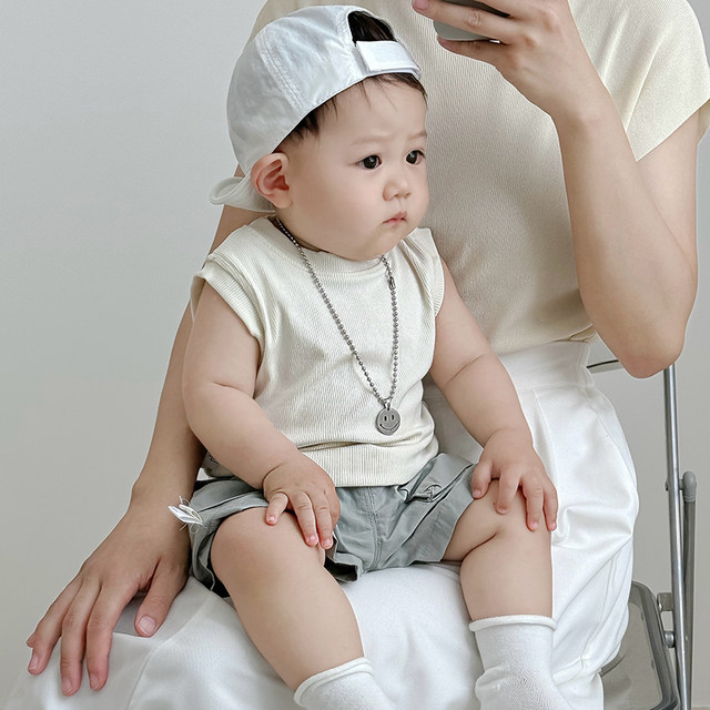 Solid color blended set Korean casual summer two-piece set