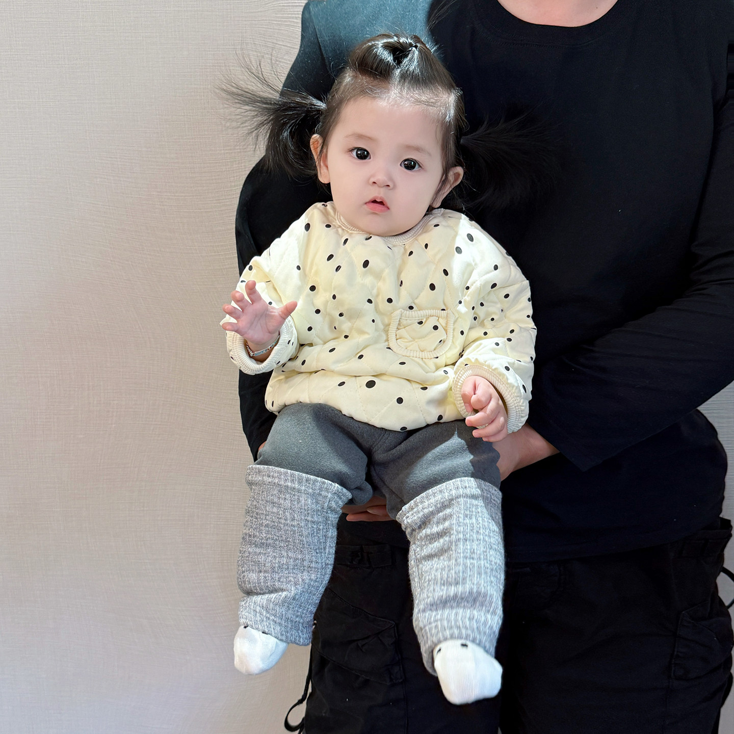 女童冬装韩版套装女宝宝洋气波点加厚棉衣婴幼儿百搭加绒保暖裤子,淘宝优惠券,粉丝福利购,淘宝优惠卷