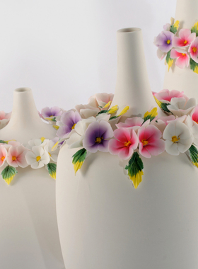 陶瓷新中式风客厅卧室小口花瓶