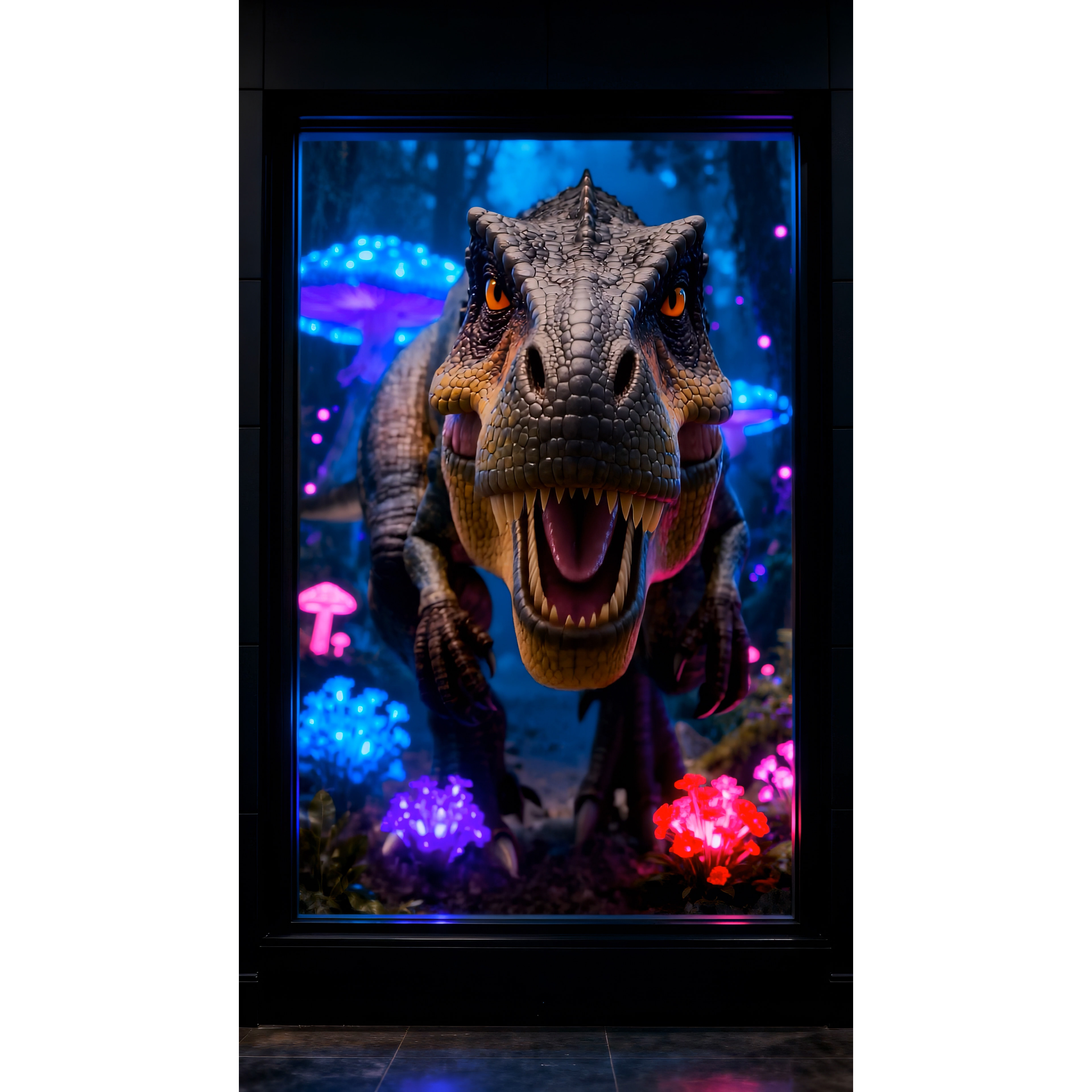 竖屏裸眼3d恐龙出屏出框视频素材侏罗纪恐龙博物馆原创禁止盗卖,淘宝优惠券,粉丝福利购,淘宝优惠卷