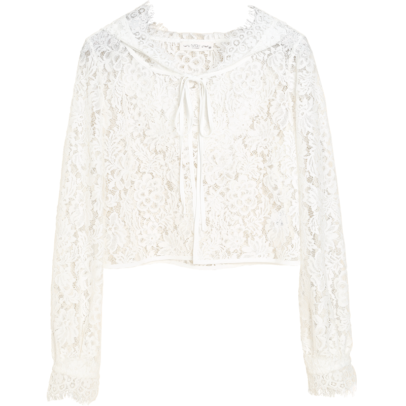 蕾丝镂空女士白色开衫透气配防晒衣 520cc服饰蕾丝衫/雪纺衫