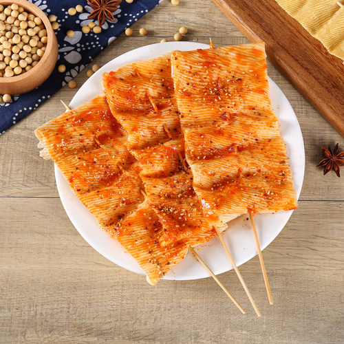 豆皮串100串商用整箱 豆腐干豆制品麻辣烫火锅炸串串钵钵鸡关东煮 - 图0