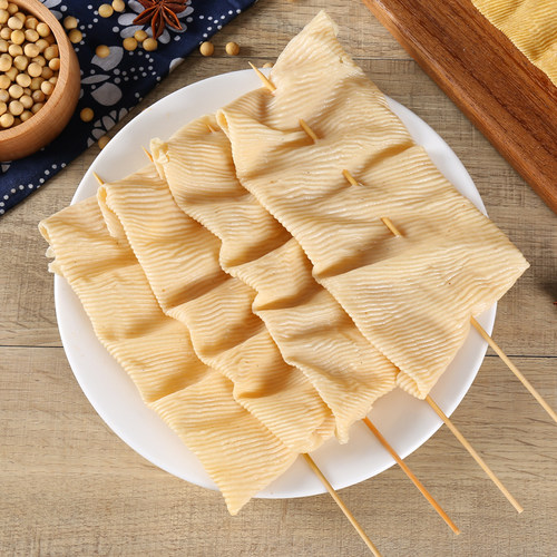 豆皮串100串商用整箱 豆腐干豆制品麻辣烫火锅炸串串钵钵鸡关东煮 - 图2