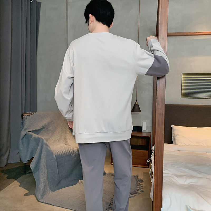 长袖春秋款新款男士青少年纯棉睡衣 怀尔蔚卡卡睡衣/家居服套装