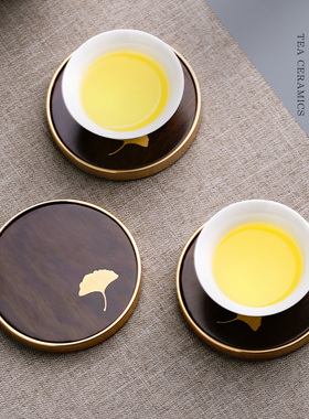 红木茶杯垫定制黑檀木杯子垫香炉