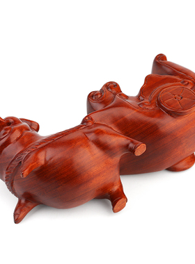 生肖猪新中式风玄关酒柜装饰品