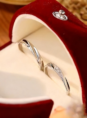 999纯银莫比乌斯情侣对戒时尚小众男女指环轻奢高级感素圈戒指女