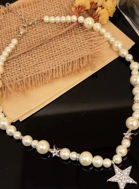 新款韩国东大门轻奢珍珠项链天然淡水贝珠蝴蝶结叠戴颈链锁骨链