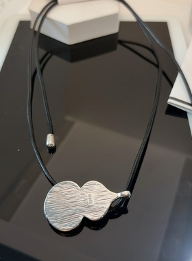 新款韩式ins网红款黑色葫芦项链新中式吊坠情侣时尚锁骨链皮绳链