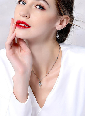 PT950铂金项链女小众18k白金吊坠