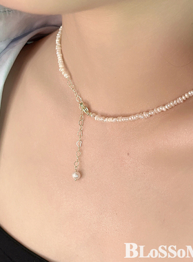 淡水珍珠小米粒项链不规则锁骨链