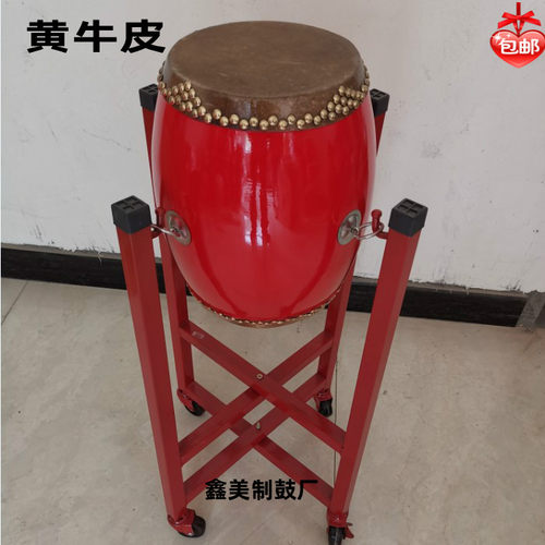 堂鼓/小战鼓/红鼓/高鼓头层牛皮/益智早教/舞蹈教学用6寸黄牛皮鼓 - 图2