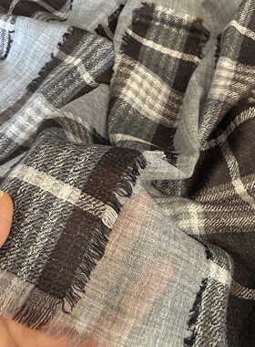 小众山羊绒围巾灰色空调房披肩