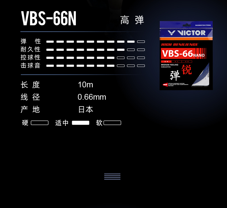 威克多VICTOR胜利专业羽毛球拍线VBS66N 68P 63 70 69高弹耐打线 - 图0